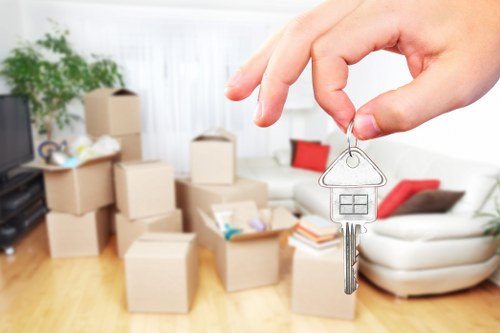 Professional commercial movers preparing for a business relocation in Twickenham