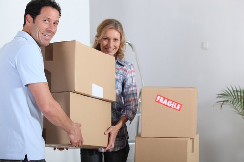 Customer accessing items in storage unit